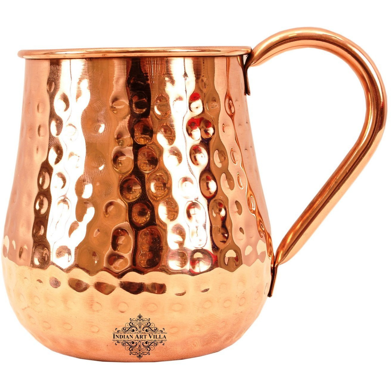 IndianArtVilla Copper Nickel Hammered Big Bottom Beer Mug Moscow Mule 20 OZ