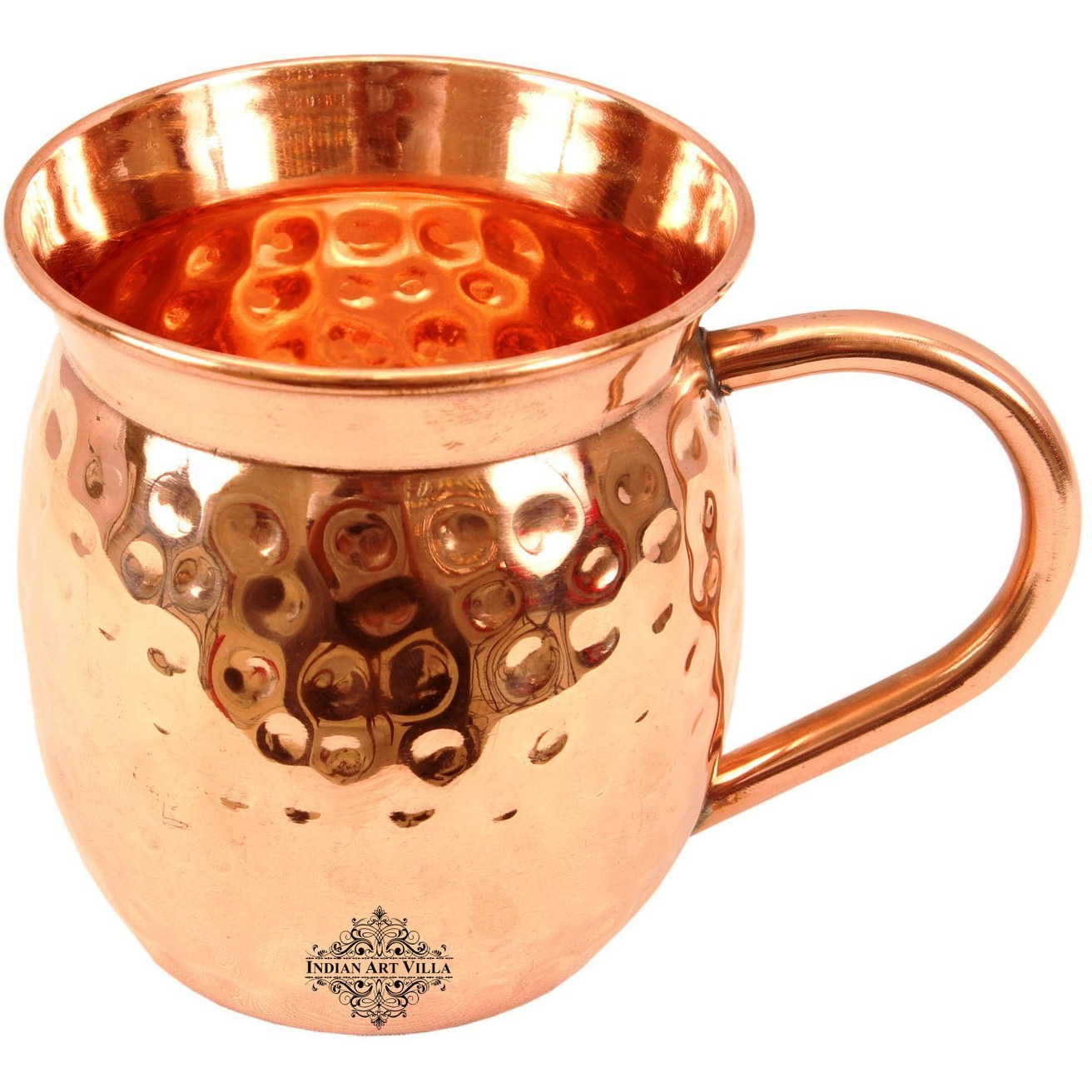 IndianArtVilla Copper Big Top Round Hammered Beer Mug Moscow Mule Cup 20 OZ