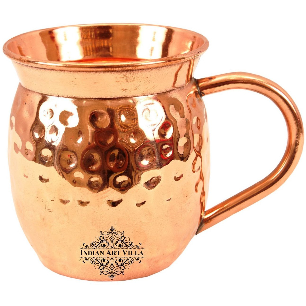 IndianArtVilla Copper Big Top Round Hammered Beer Mug Moscow Mule Cup 20 OZ