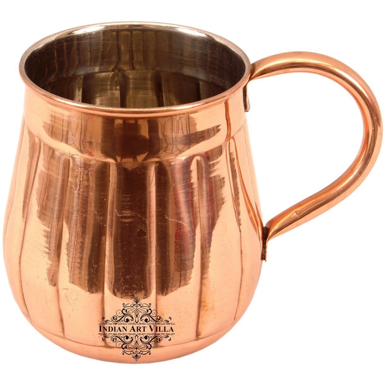 IndianArtVilla Big Bottom Vertical Beer Mug Moscow Mule CupWine Cocktail 21 OZ