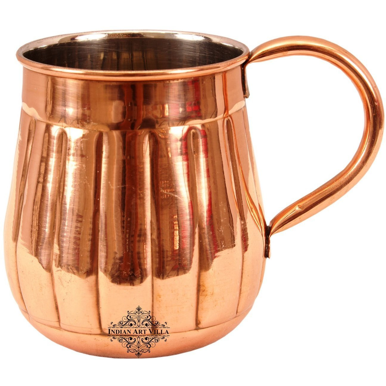 IndianArtVilla Big Bottom Vertical Beer Mug Moscow Mule CupWine Cocktail 21 OZ