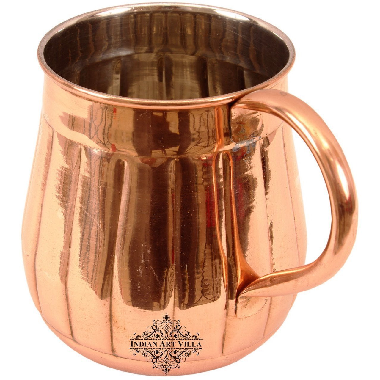 IndianArtVilla Big Bottom Vertical Beer Mug Moscow Mule CupWine Cocktail 21 OZ