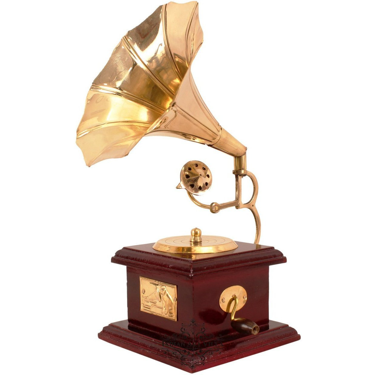 IndianArtVilla Brass Vintage Dummy Gramophone  Decorative Home Hotel