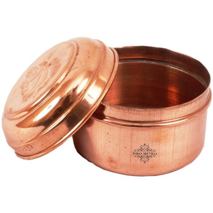 IndianArtVilla 2.0  X 2.7  Pure Copper HandmadeGanpati Design Workship Box 5 OZ