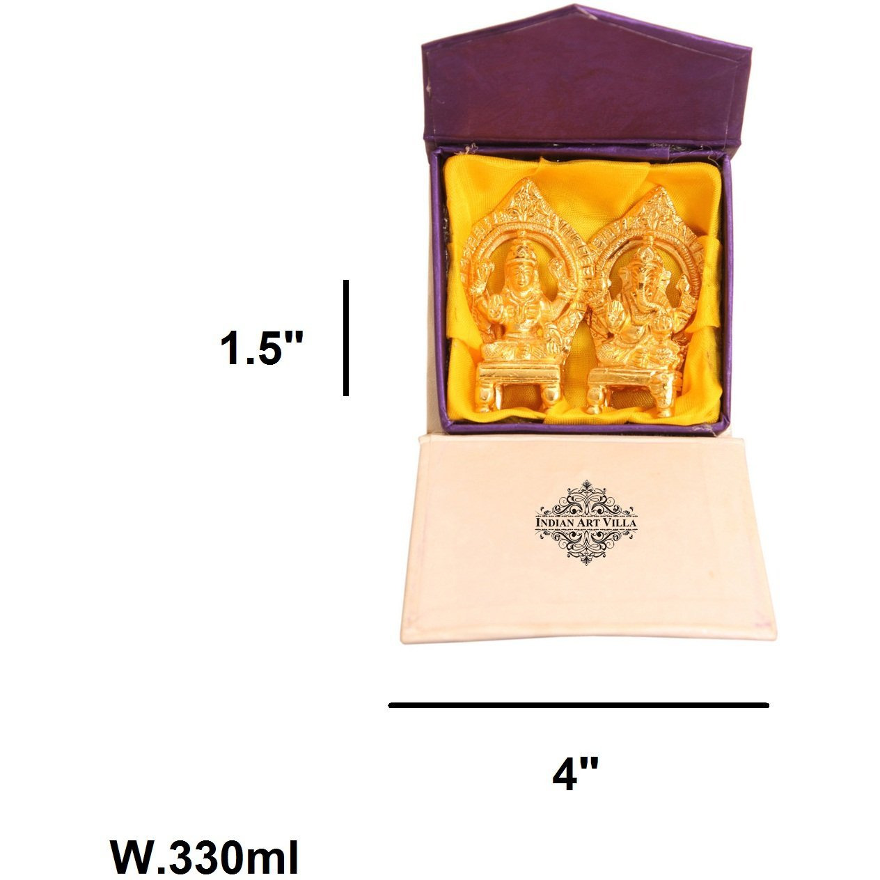 IndianArtVilla Brass Set of Ganesh Laxmi Ji Hinduism Religious  chatar sword designer idiols