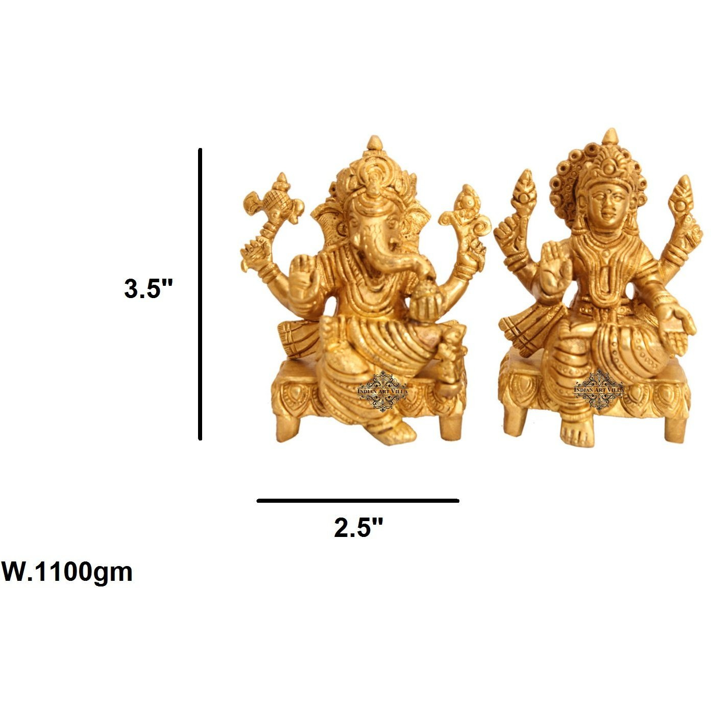 IndianArtVilla Brass Set of Ganesh JI Laxmi Ji Hinduism Religious  chatar sword designer idiols