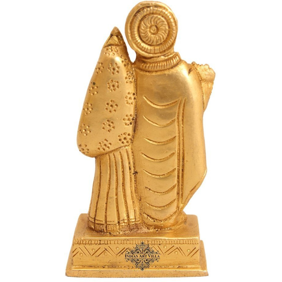 IndianArtVilla Brass Flute Lord Radha Krishna God Set Hindusim Religious
