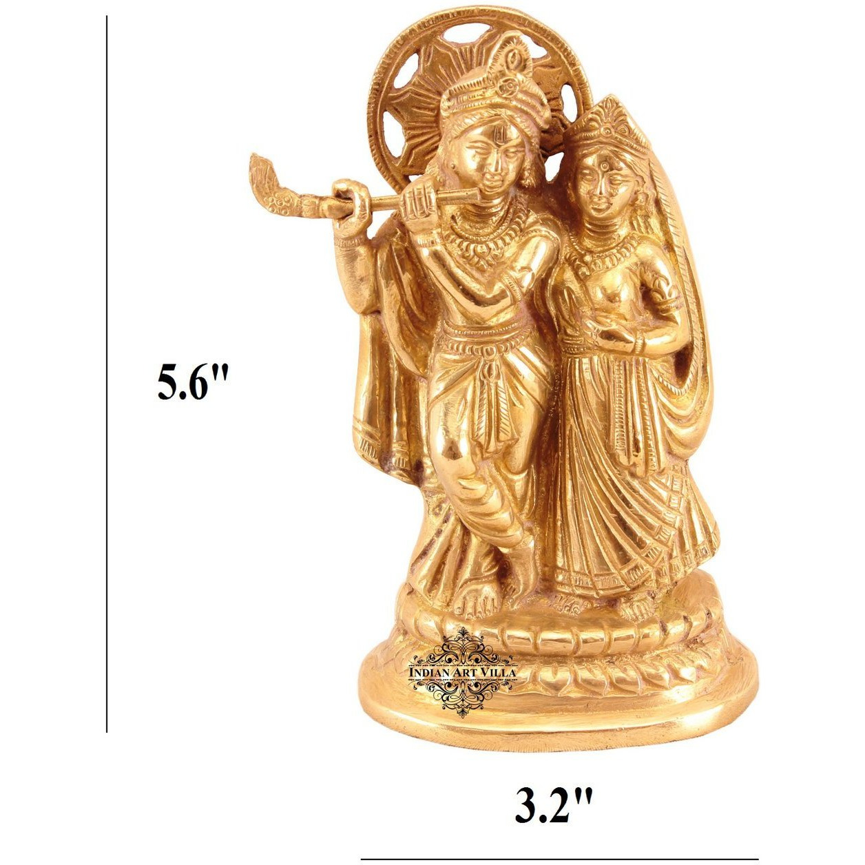 IndianArtVilla Brass Radha Krishan Ji God  chatar sword designer idiols - Religious Spiritual Items