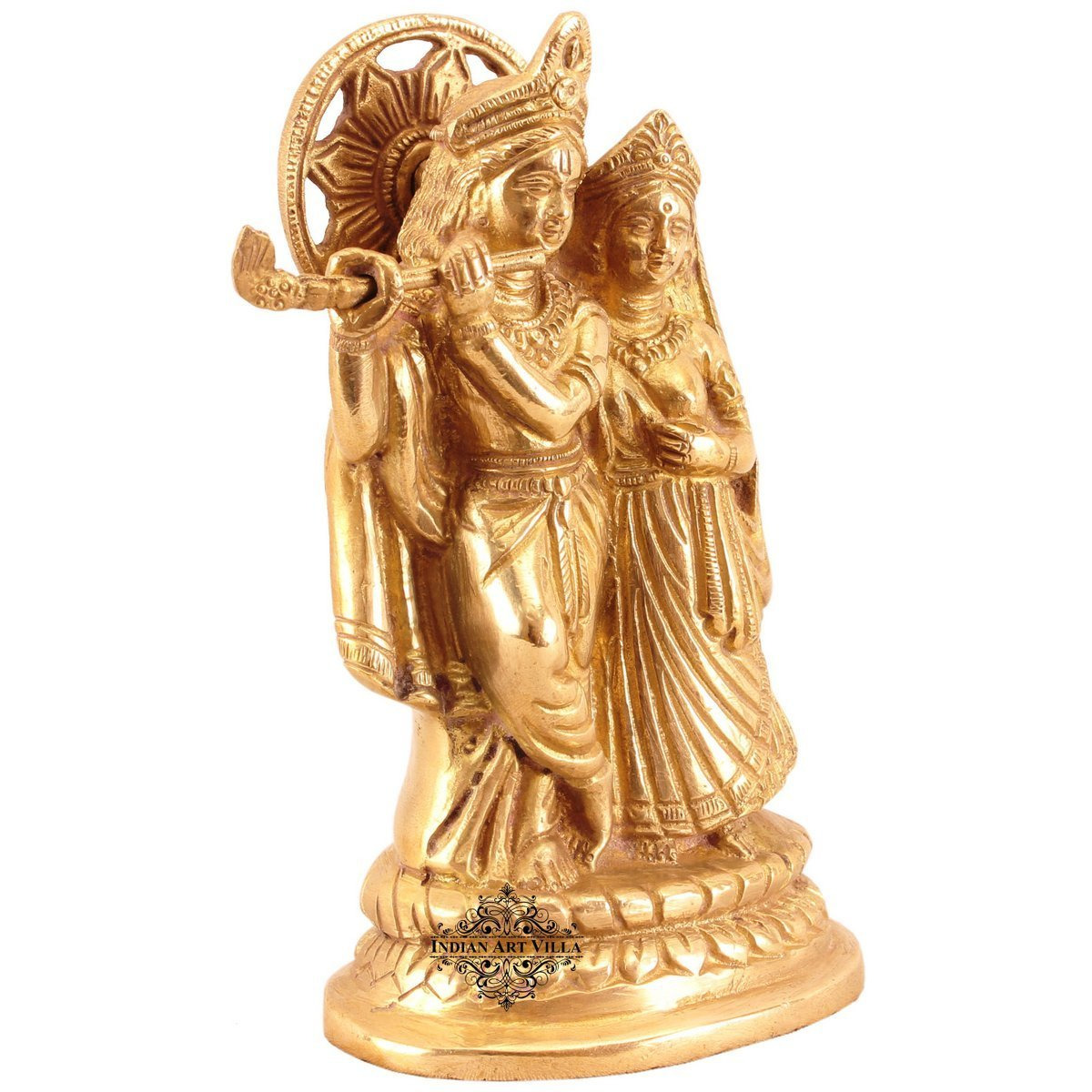 IndianArtVilla Brass Radha Krishan Ji God  chatar sword designer idiols - Religious Spiritual Items
