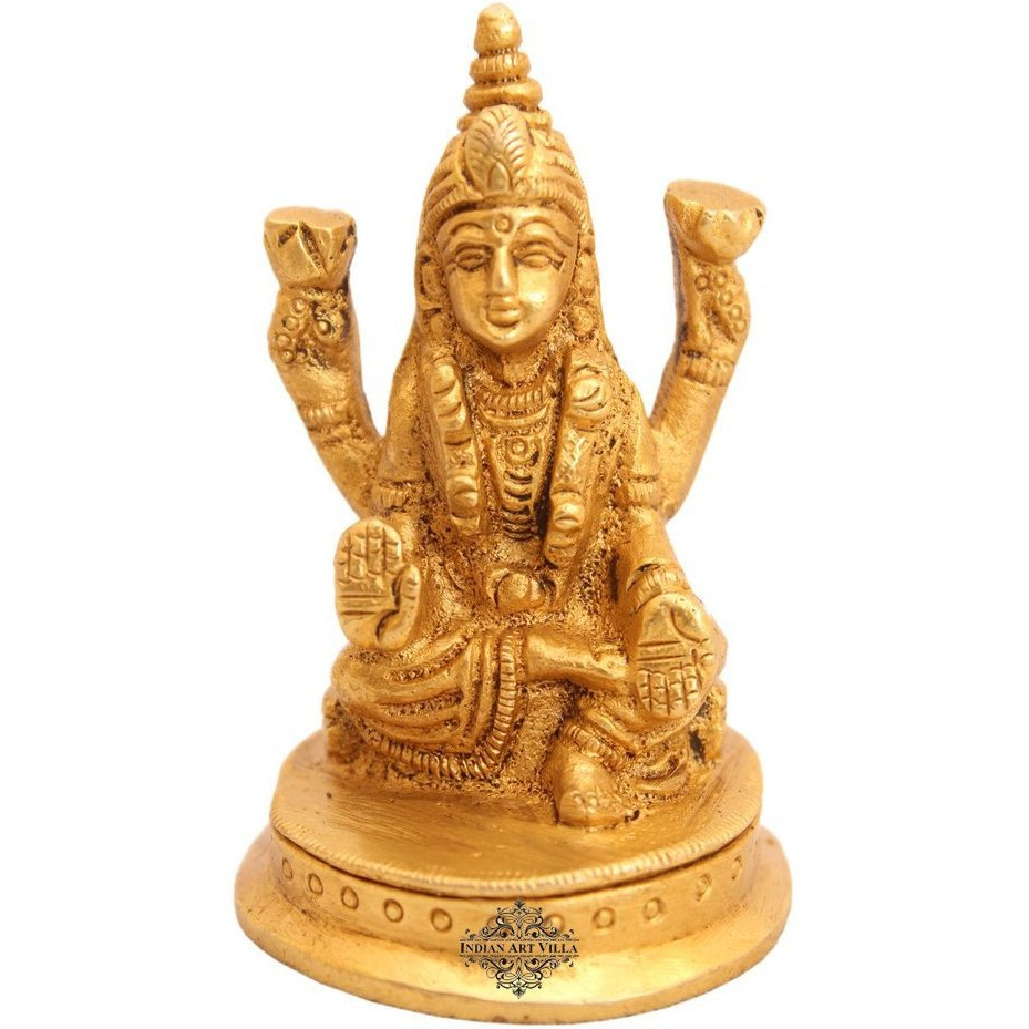 IndianArtVilla Brass Laxmi Ji Godess Hinduism Religious Antique Art Decore Gift