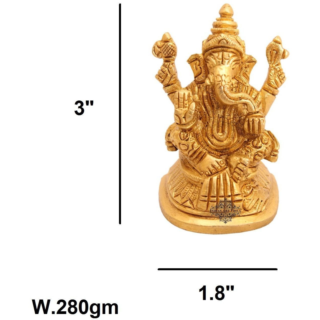 IndianArtVilla Brass Lord Ganesh Ji God Hinduism Religious Antique Art Decore