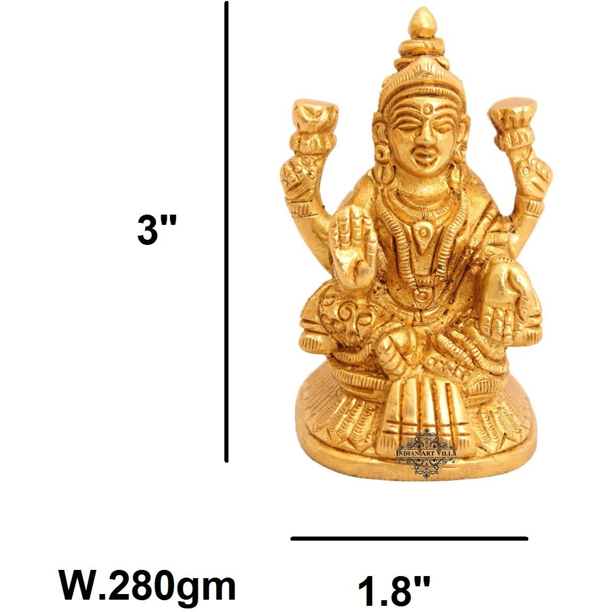 IndianArtVilla Brass Laxmi Ji Godess Hinduism Religious Antique Art Decore