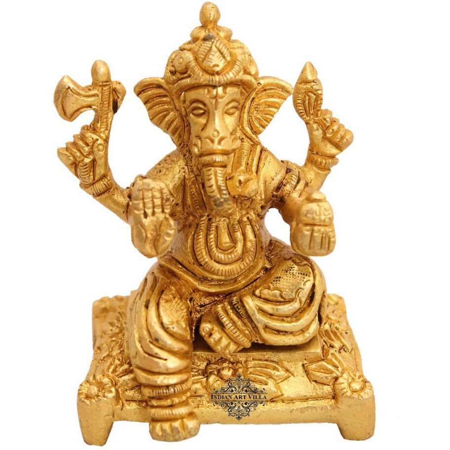 IndianArtVilla Brass Lord Ganesh Ji God Hinduism Religious Antique Art Decore