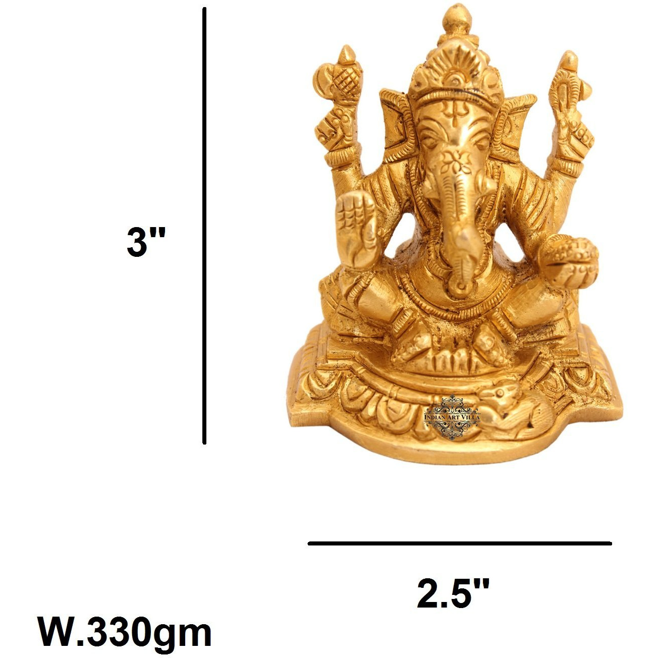 IndianArtVilla Brass Lord Ganesh Ji God Hinduism Religious Antique Art Decore