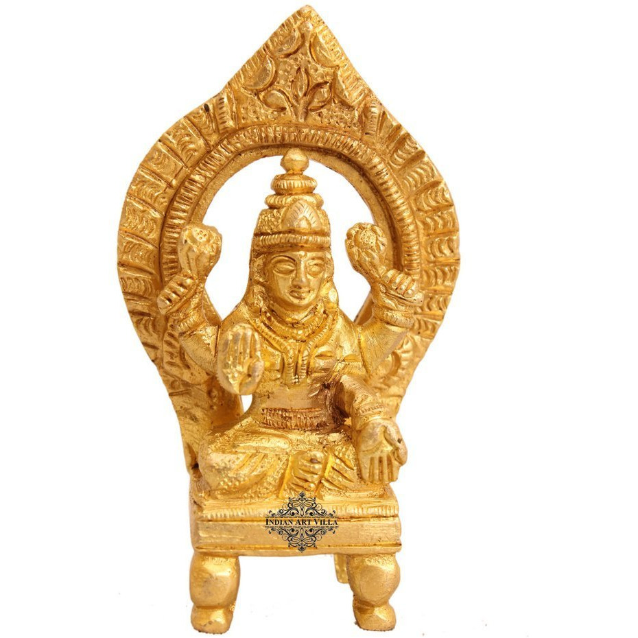 IndianArtVilla Brass Laxmi Ji Godess Hinduism Religious Antique Art Decore
