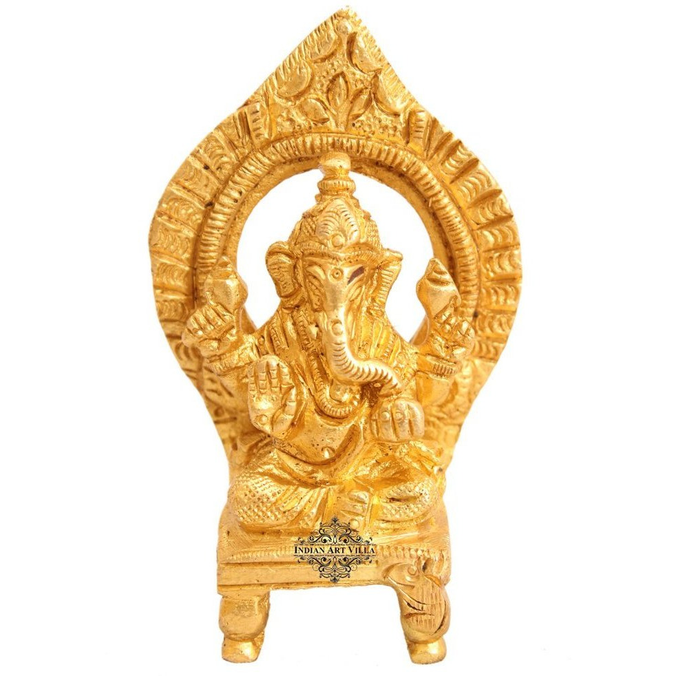 IndianArtVilla Brass Lord Ganesh Ji God Hinduism Religious Antique Art Decore