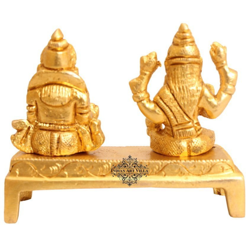 IndianArtVilla Brass Laxmi Ji with Kuber Ji on Singhasan
