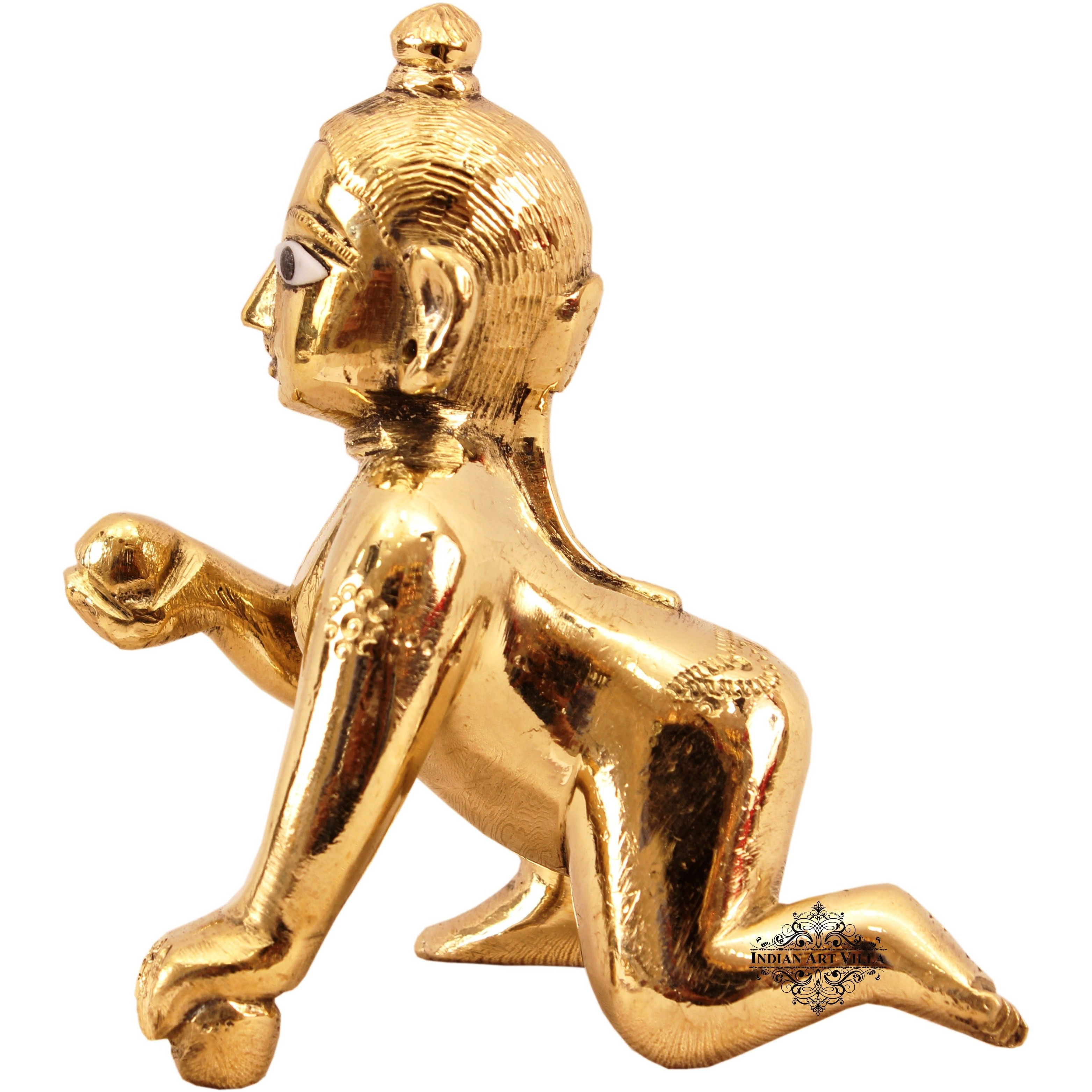 IndianArtVilla Brass Handmade Lord Laddu Gopal Ji God Idol  Temple Poojan