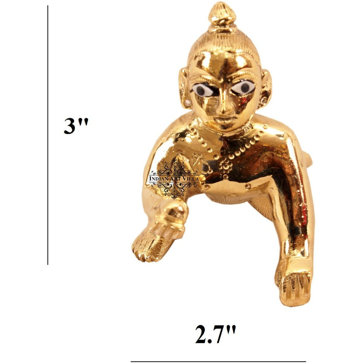 IndianArtVilla Brass Handmade God Idol Lord Laddu Gopal Ji  Temple Poojan Home