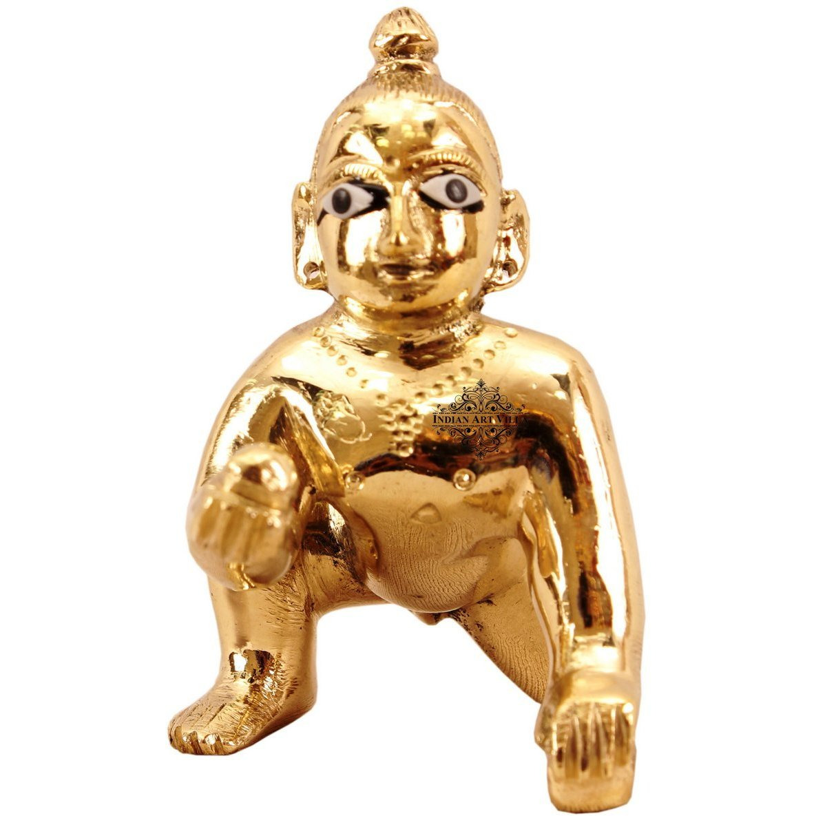 IndianArtVilla Brass Handmade God Idol Lord Laddu Gopal Ji  Temple Poojan Home