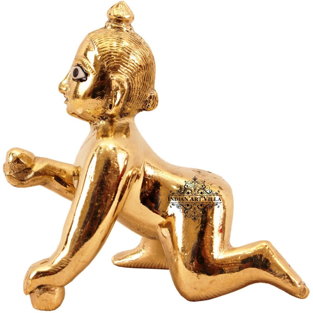 IndianArtVilla Brass Handmade God Idol Lord Laddu Gopal Ji  Temple Poojan Home