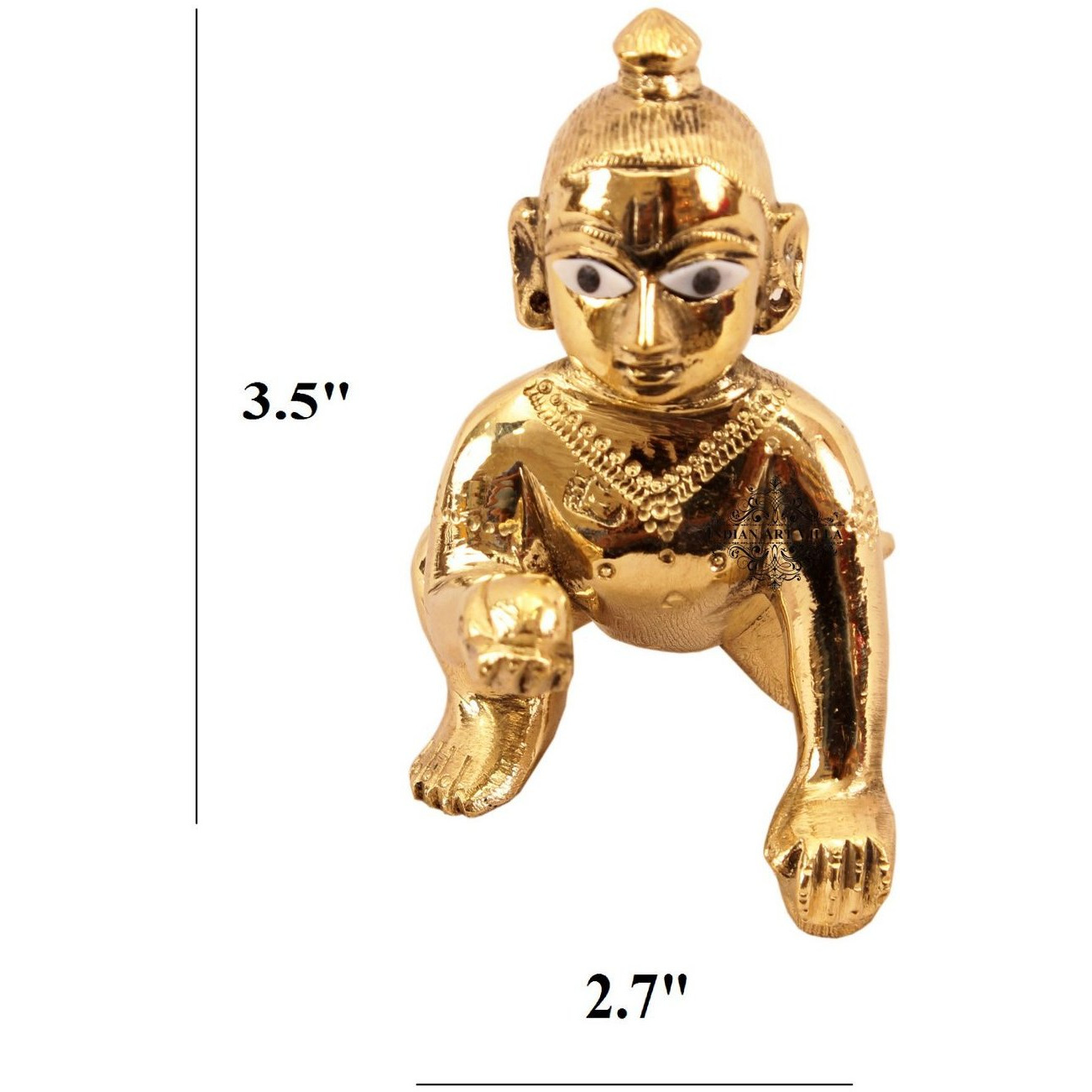 IndianArtVilla Brass Handmade God Idol Lord Laddu Gopal Ji  Temple Poojan Home