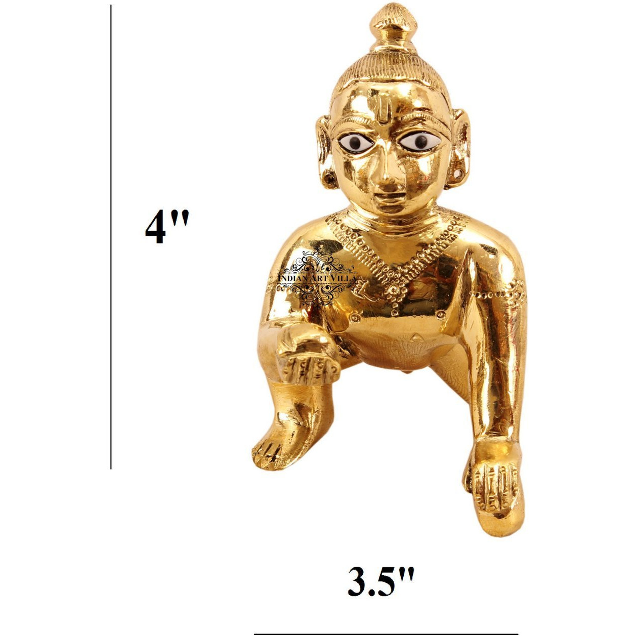 IndianArtVilla Brass God Idol Lord Laddu Gopal Ji  Temple Poojan  Home Hotel