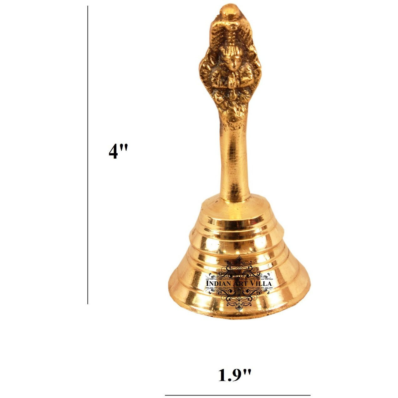 IndianArtVilla Brass Designer Ghanti Bell  Temple Poojan  Home Hotel