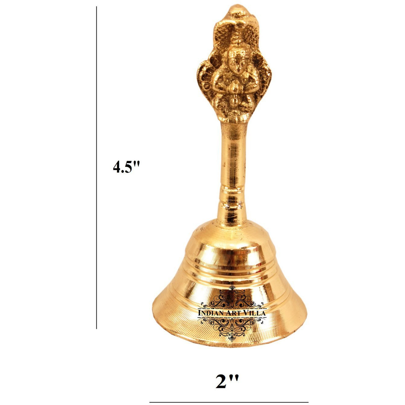 IndianArtVilla Brass Designer Ghanti Bell  Temple Poojan  Home Hotel
