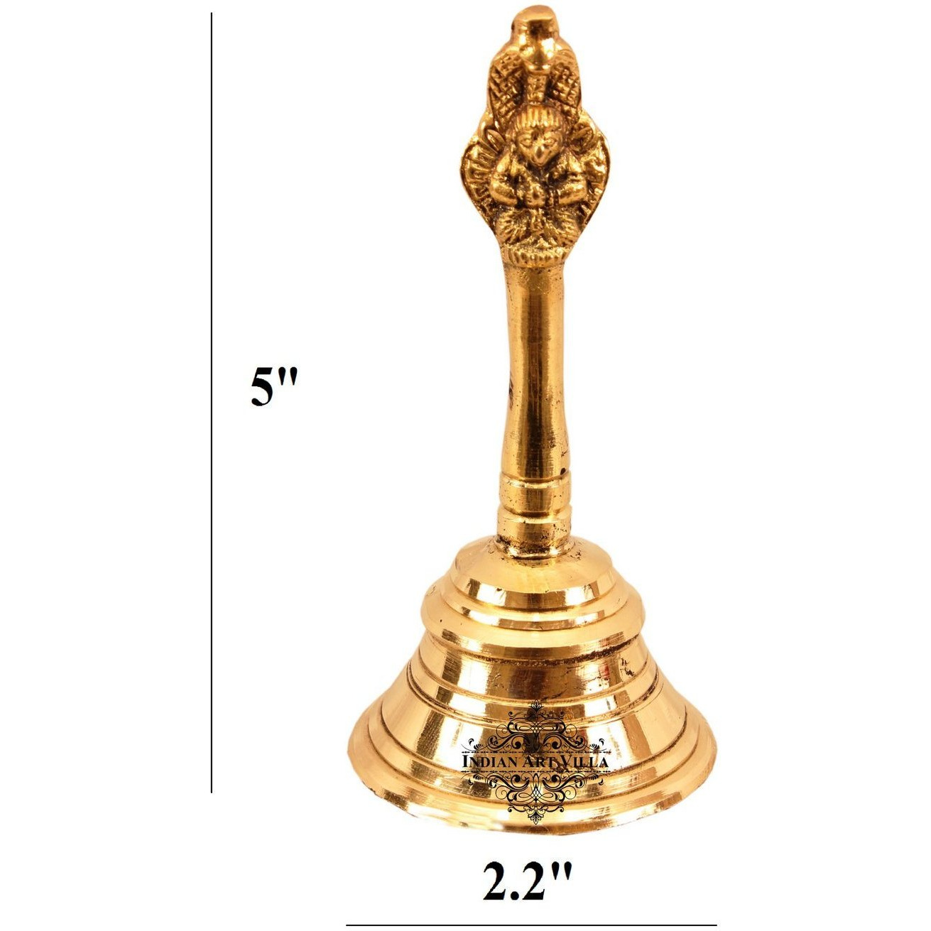 IndianArtVilla Brass Designer Ghanti Bell  Temple Poojan  Home Hotel