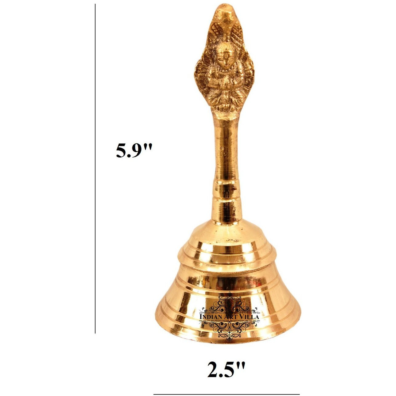 IndianArtVilla Brass Designer Ghanti Bell  Temple Poojan  Home Hotel