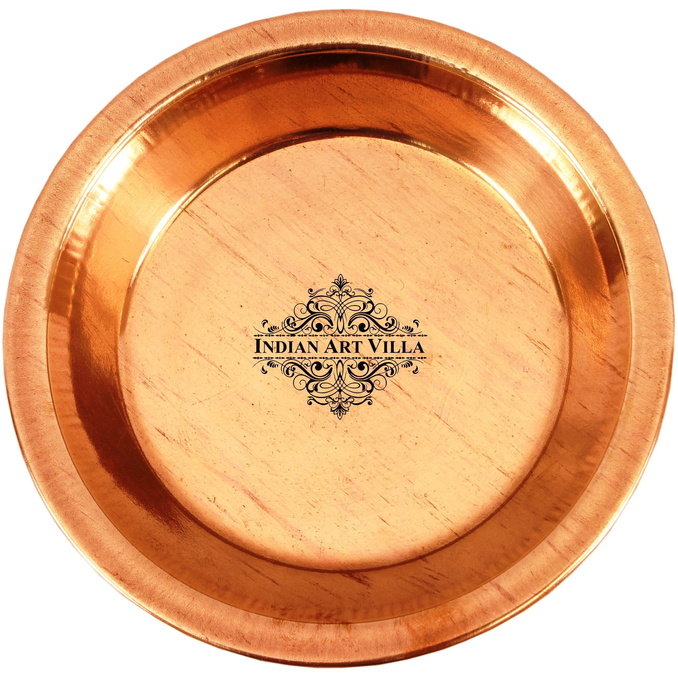 IndianArtVilla Copper Pooja Workship ThaliTempleReligious Spiritual Item