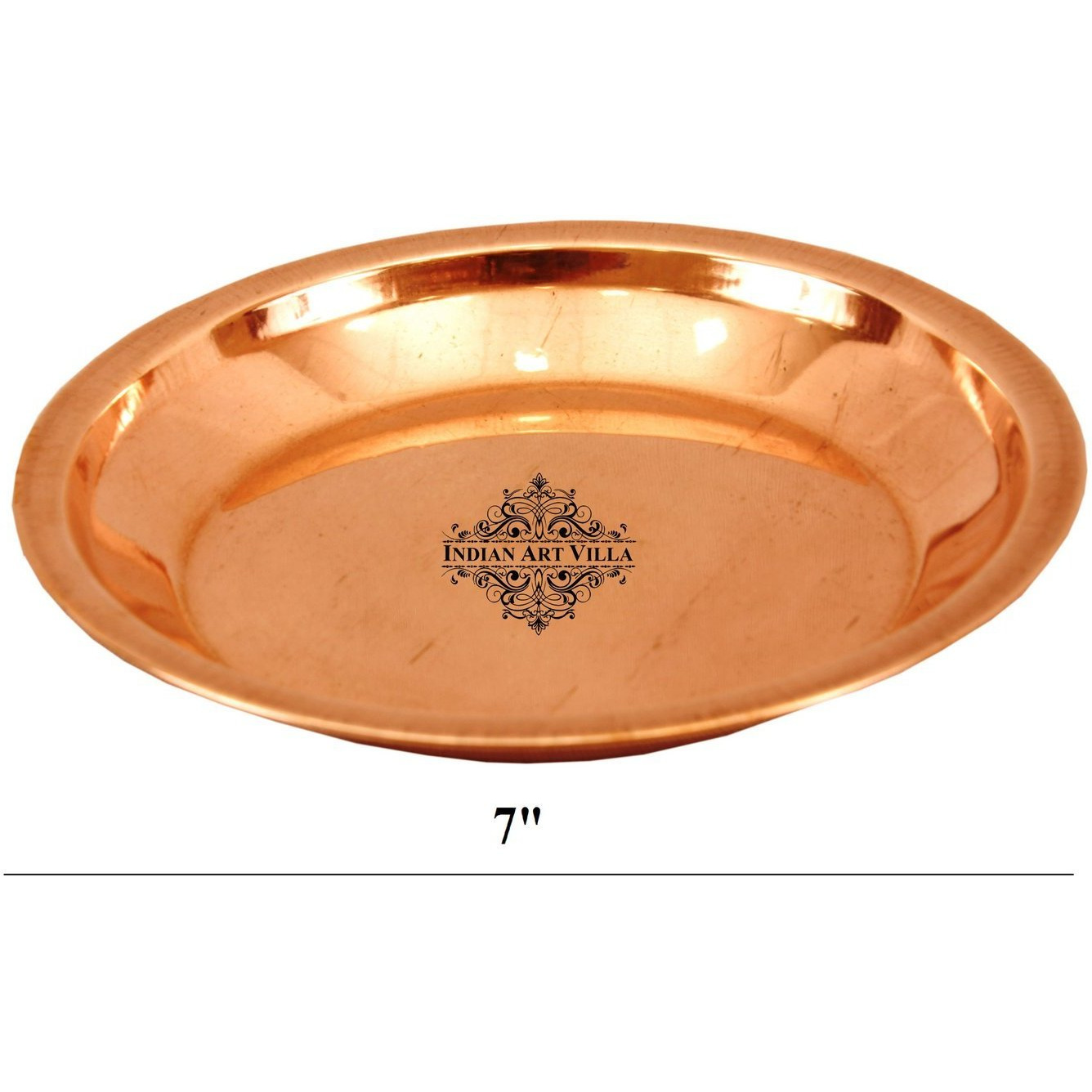 IndianArtVilla Pure Copper Pooja Workship Thali PlatePoojan TempleHome Hotel