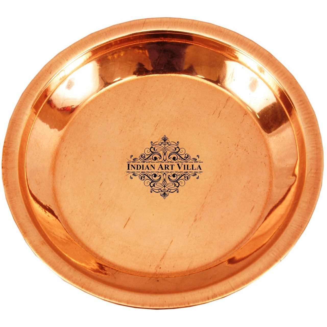 IndianArtVilla Pure Copper Pooja Workship Thali PlatePoojan TempleHome Hotel