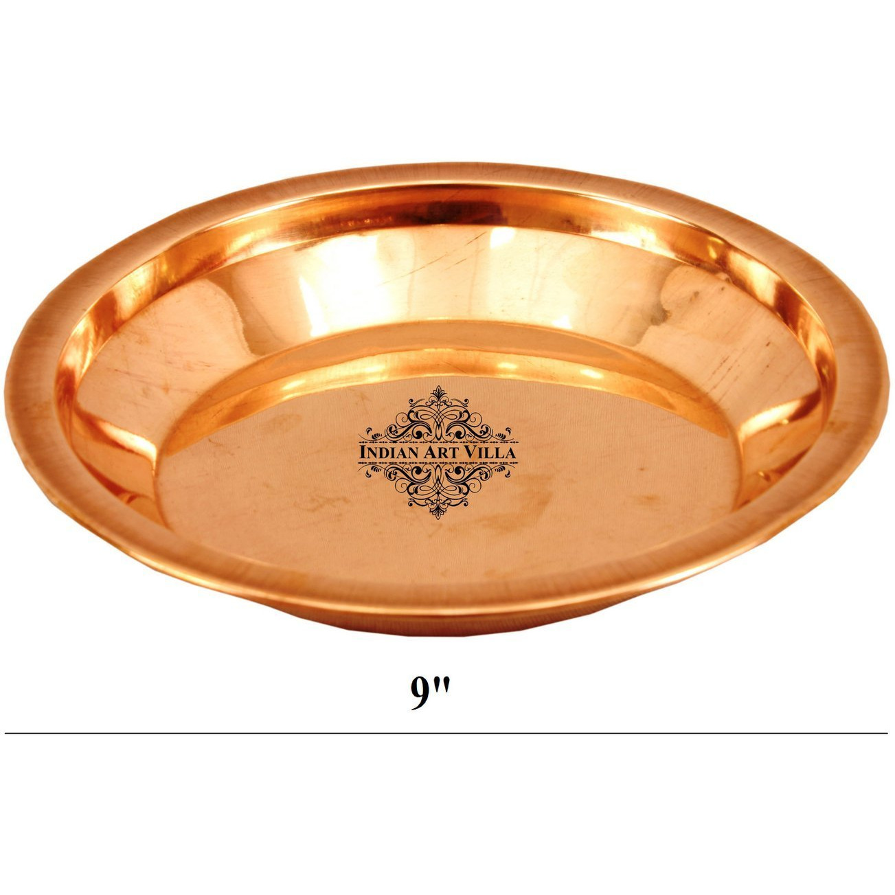 IndianArtVilla Pure Copper Pooja Workship Thali PlatePoojan TempleHome Hotel