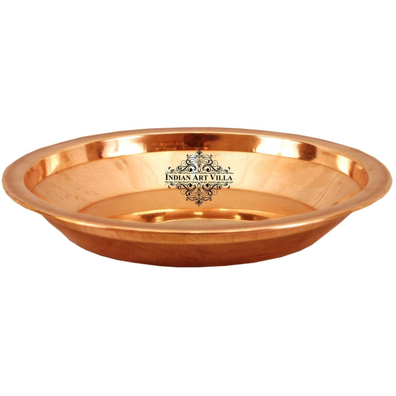 IndianArtVilla Pure Copper Pooja Workship Thali PlatePoojan TempleHome Hotel