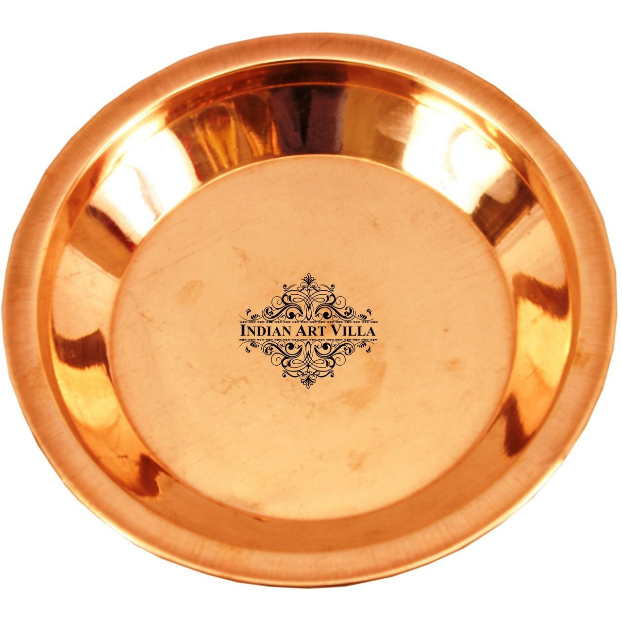 IndianArtVilla Pure Copper Pooja Workship Thali PlatePoojan TempleHome Hotel