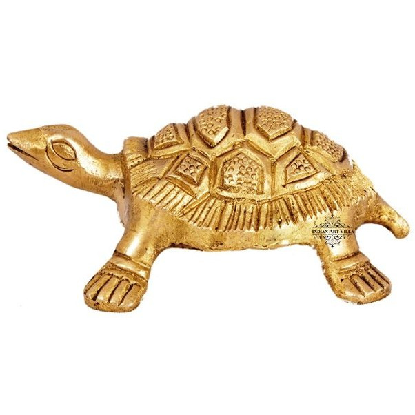 IndianArtVilla Brass Vastu fengshui Tortoise Superb Handwork Old Statue