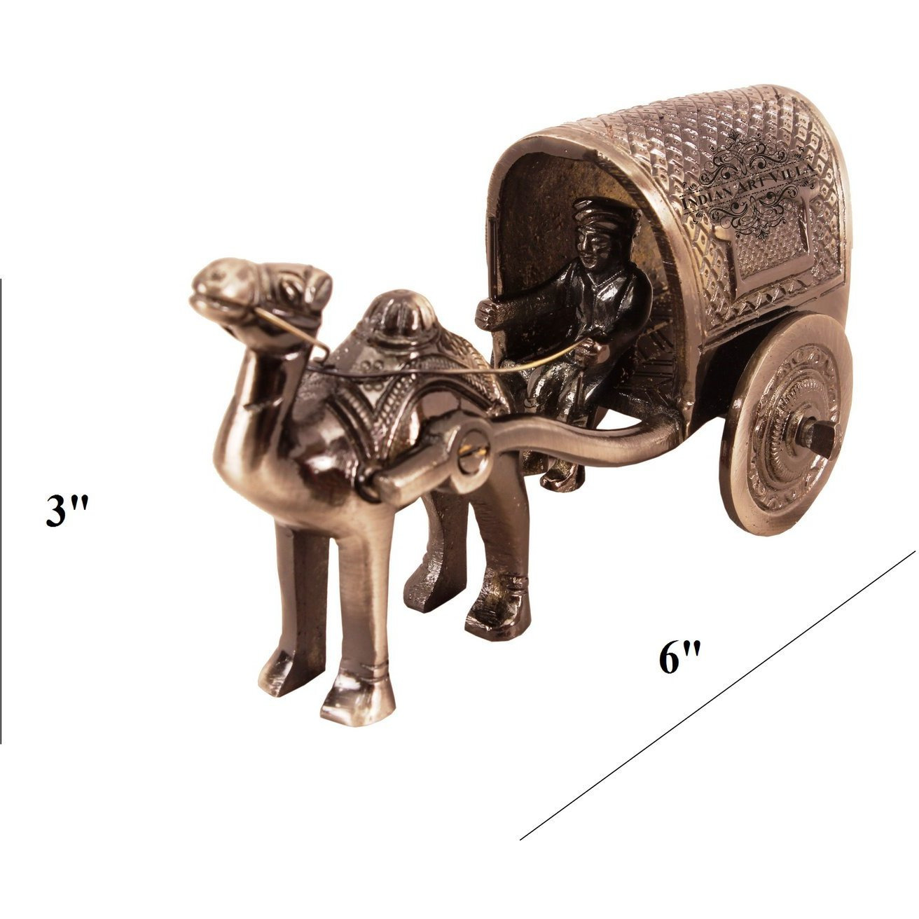 IndianArtVilla Brass Black Polished ganesh ji design swing CartAntique Showpiece