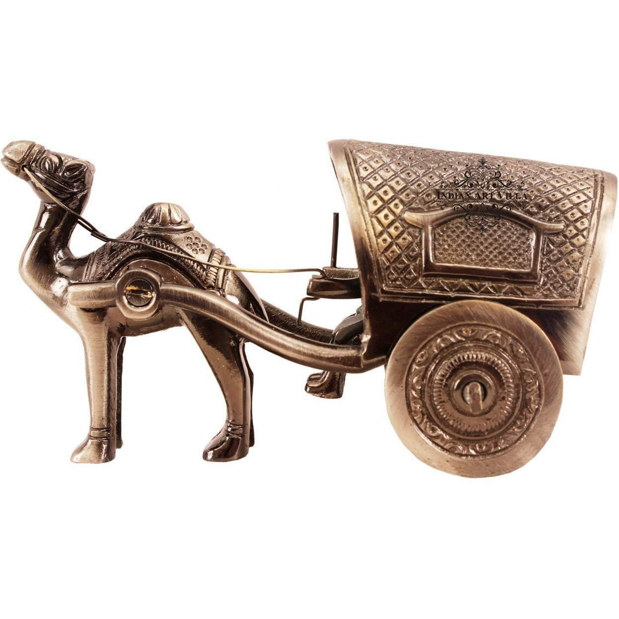 IndianArtVilla Brass Black Polished ganesh ji design swing CartAntique Showpiece