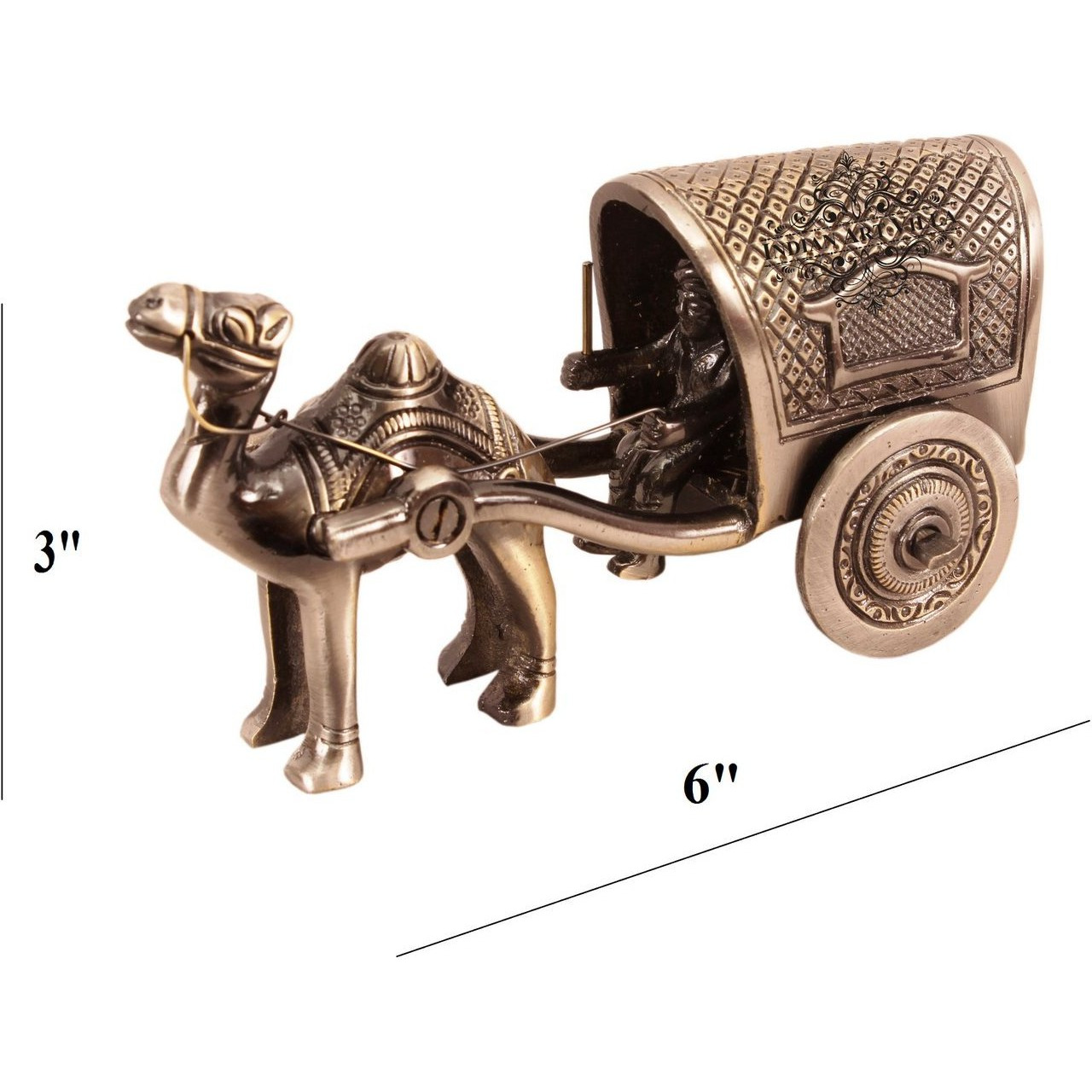 IndianArtVilla Brass Grey Polished ganesh ji design swing CartAntique ShowpieceDecorative Home