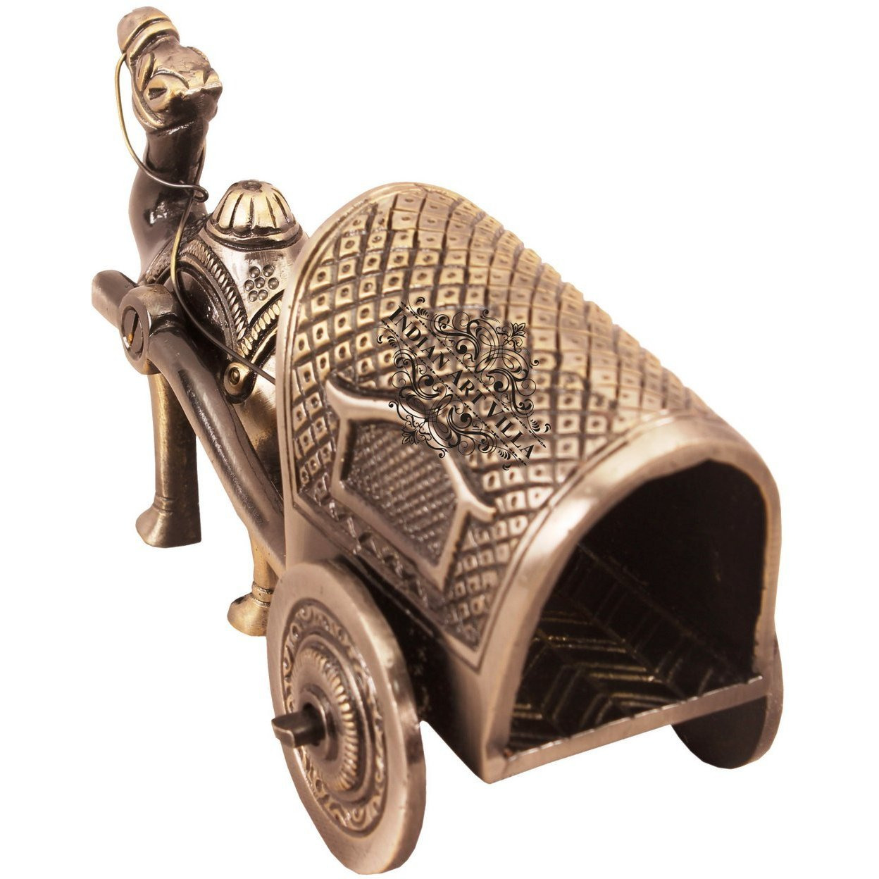 IndianArtVilla Brass Grey Polished ganesh ji design swing CartAntique ShowpieceDecorative Home