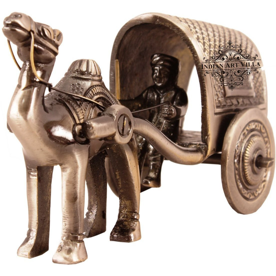 IndianArtVilla Brass Grey Polished ganesh ji design swing CartAntique ShowpieceDecorative Home