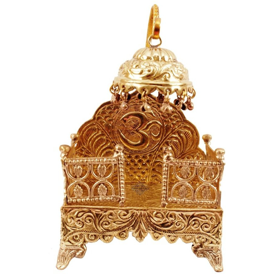 IndianArtVilla Antique Religious Om Design Sinhasan Decore Sinhasan Stand Chair