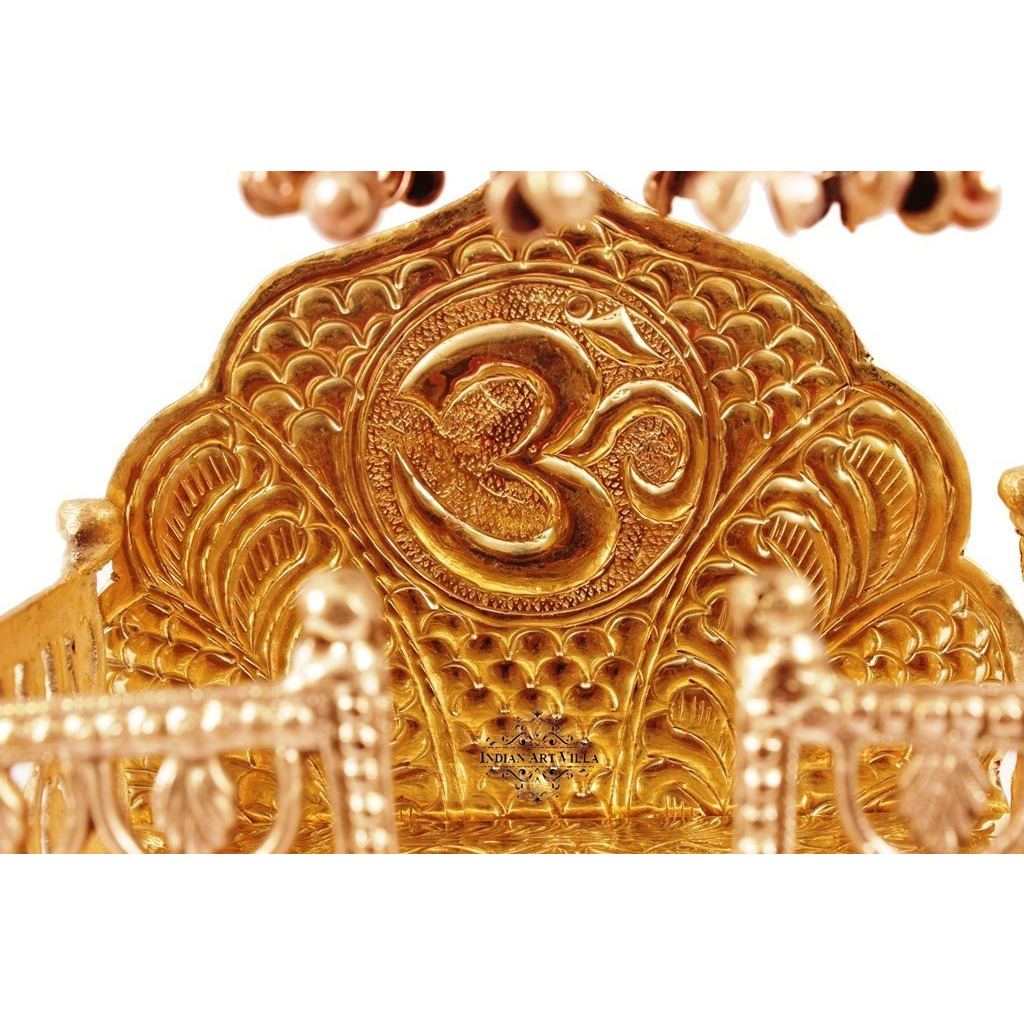IndianArtVilla Antique Religious Om Design Sinhasan Decore Sinhasan Stand Chair