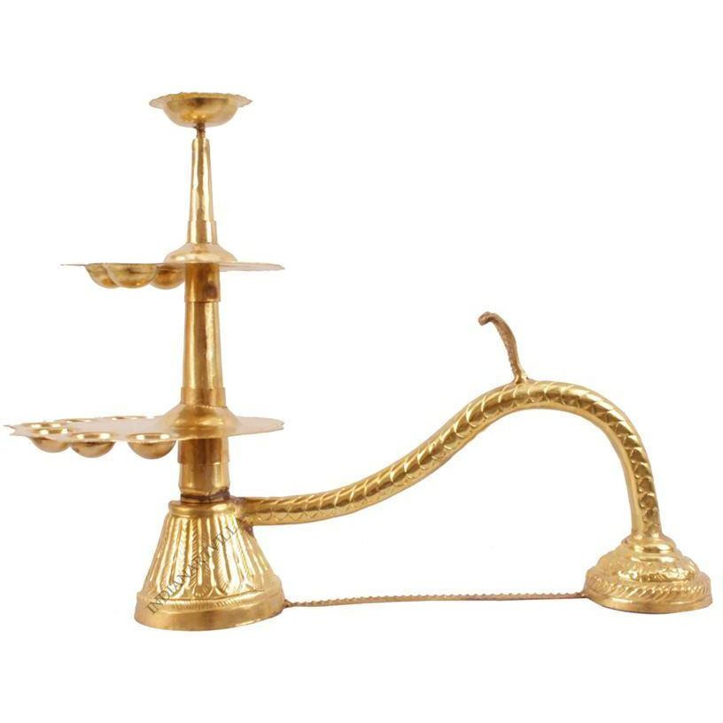 Indian Art Villa Unique Designed Handmade Hindu Religious Aarti Diya for Poojan