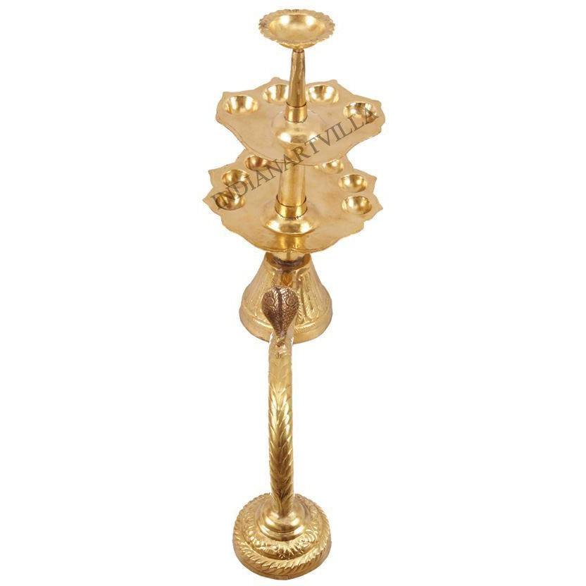 Indian Art Villa Unique Designed Handmade Hindu Religious Aarti Diya for Poojan