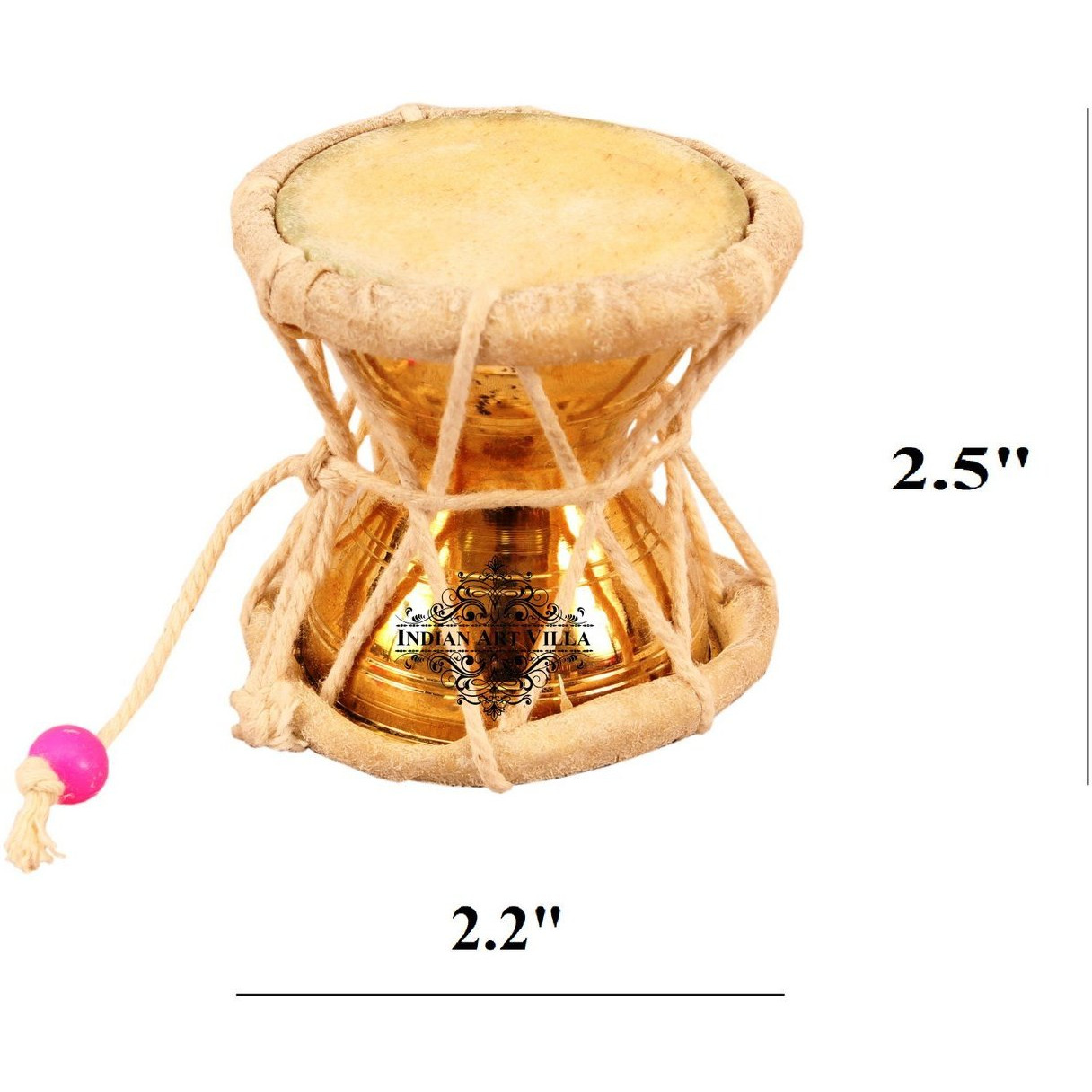 IndianArtVilla Brass Damaru Pellet DrumAn Instrument of Lord ShivaShowpiece