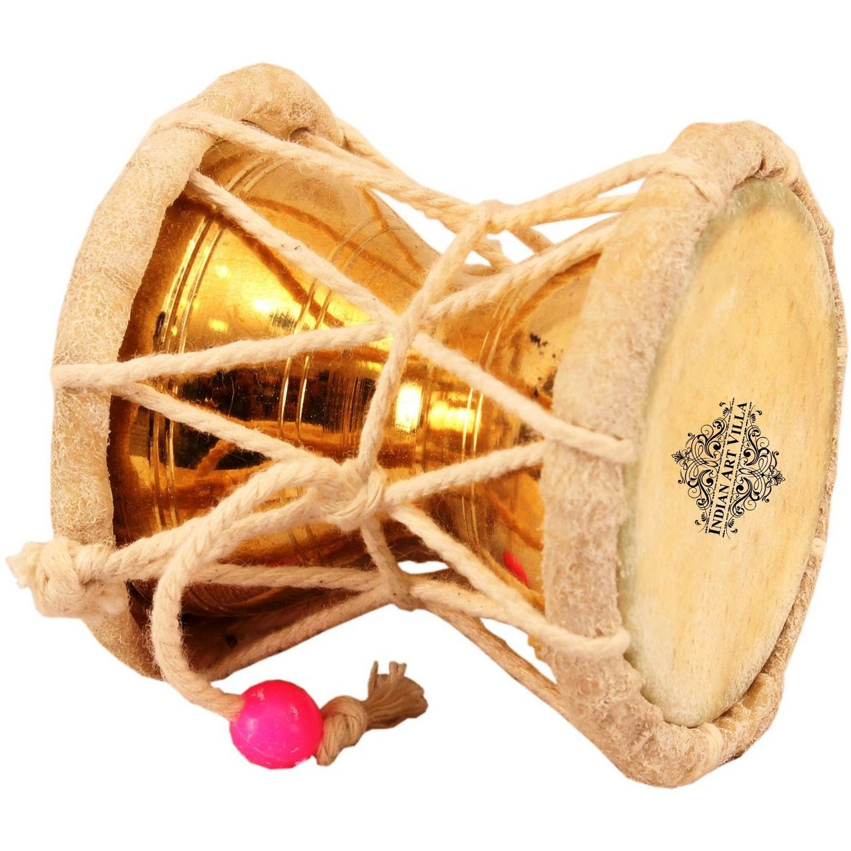 IndianArtVilla Brass Damaru Pellet DrumAn Instrument of Lord ShivaShowpiece