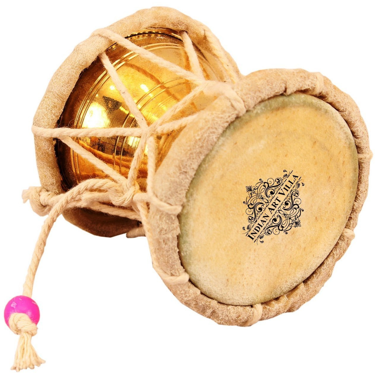 IndianArtVilla Brass Damaru Pellet DrumAn Instrument of Lord ShivaShowpiece